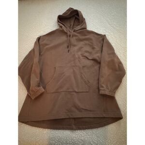 Icyzone Oversized Cozy Hooded Sweatshirt, S, Mocha Mousse.